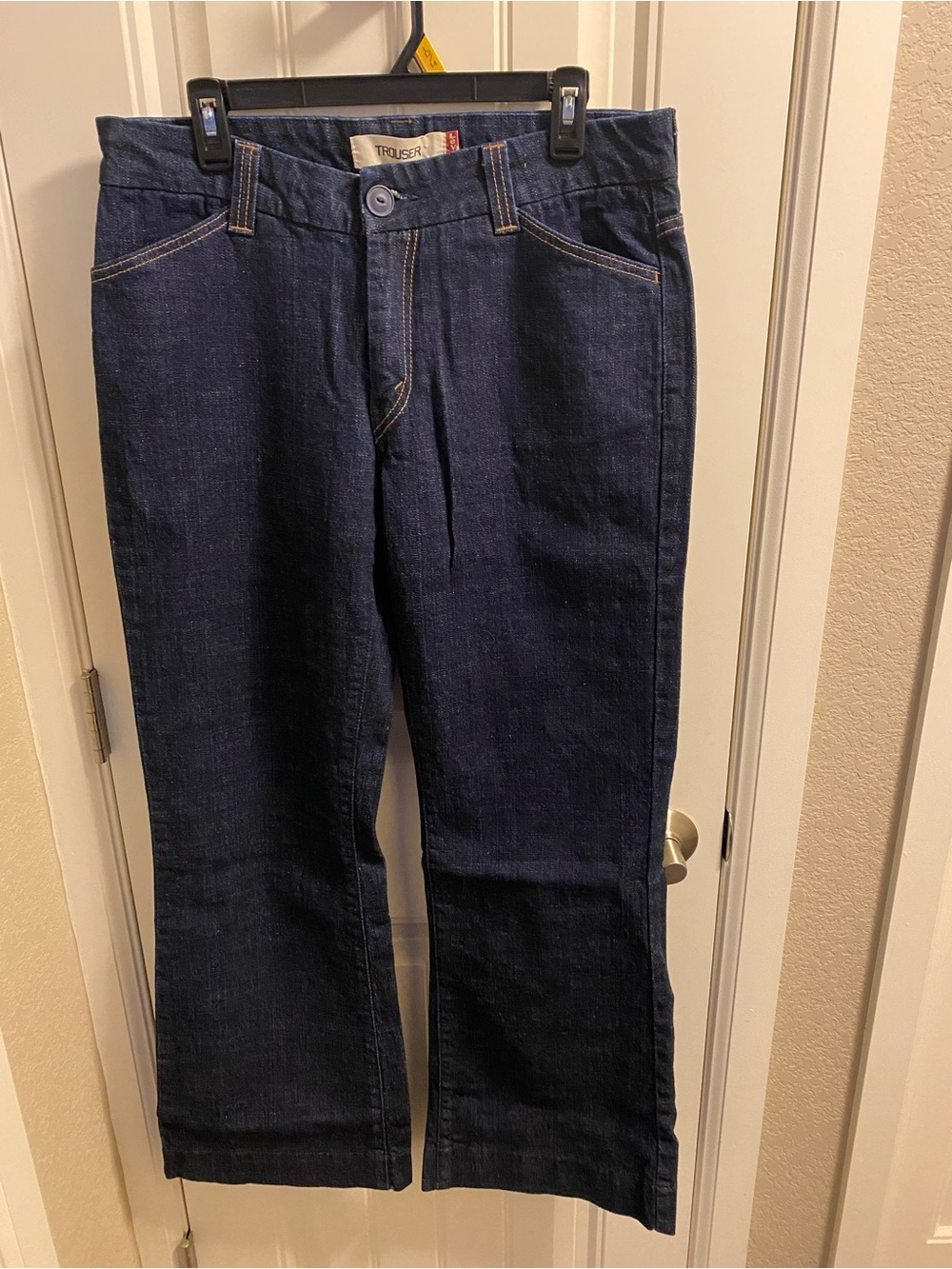 Levis Jeans 12 Trouser Style Flare Leg Stretch Dark Blue Denim 12M 2008 Y2K